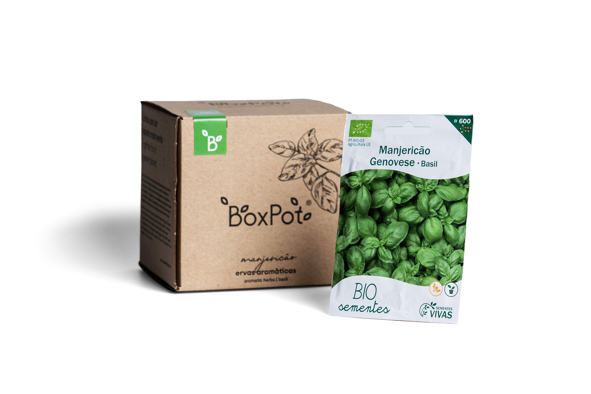 BoxPot Manjericao - Kit de Ervas Aromaticas BIO